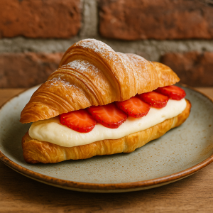 Croissant met mascarpone & aardbeien